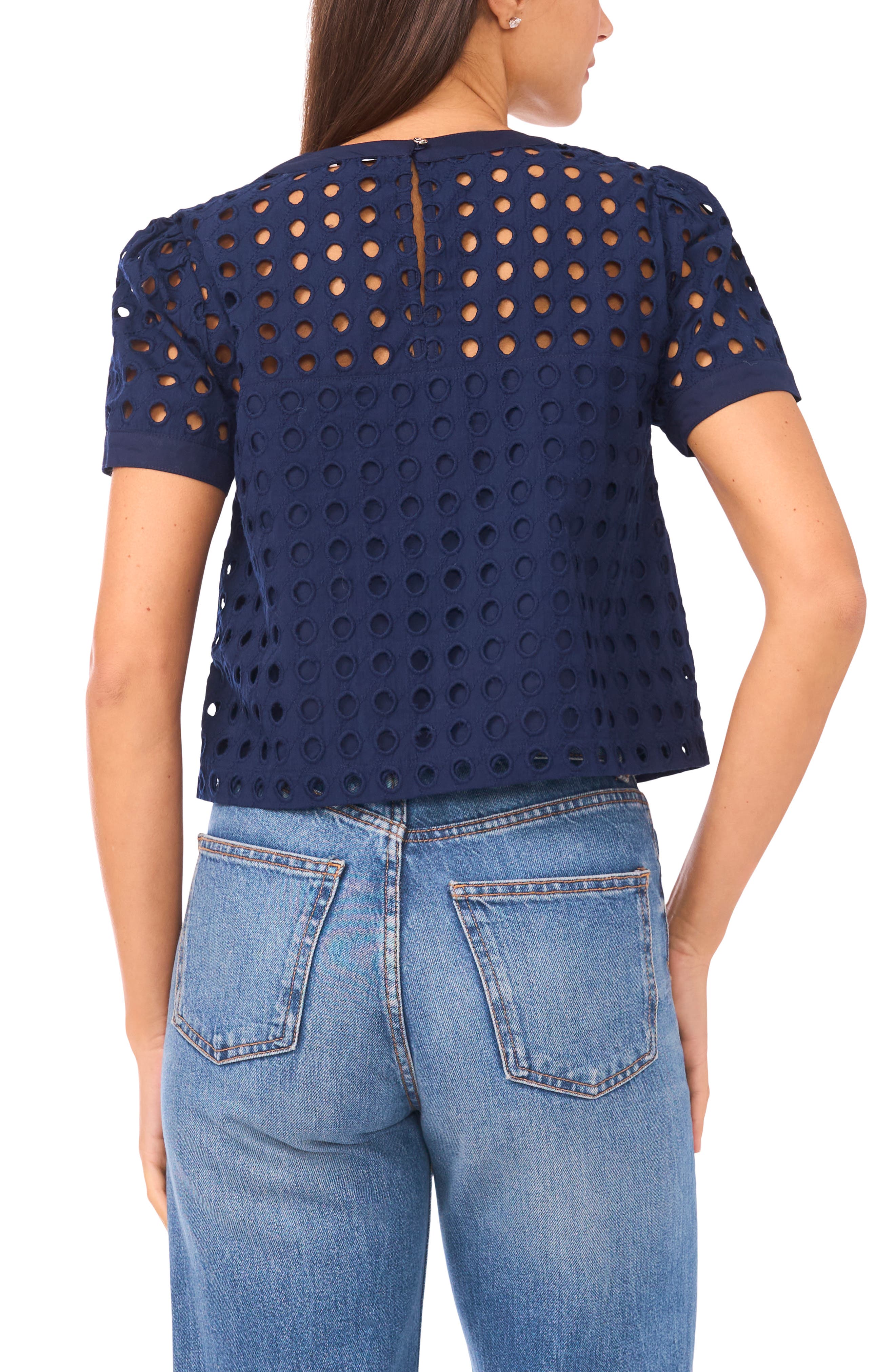 Circle Eyelet Cotton Top - image 2