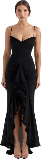 HOUSE OF CB Gabbi Ruffle Front Gown Nordstrom