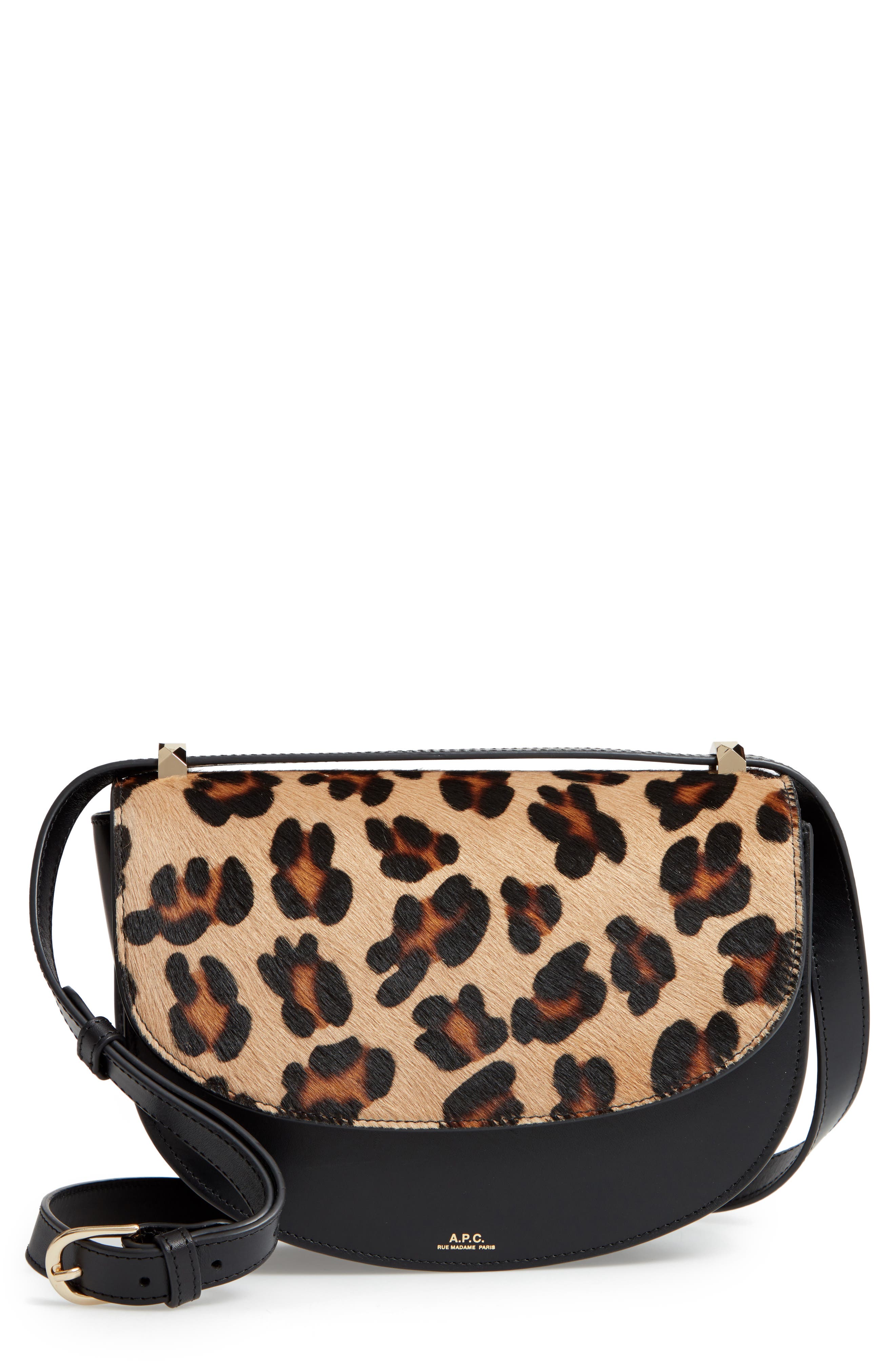 Sac Lausanne Genuine Calf Hair & Leather Crossbody Bag, Main, color, NOIR LZZ