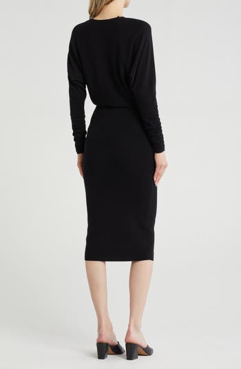 Jenna Long Sleeve Belted Wool & Cashmere Blend Dress