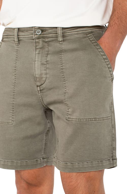 Liverpool Los Angeles Stretch Cotton Shorts In Pewter Green