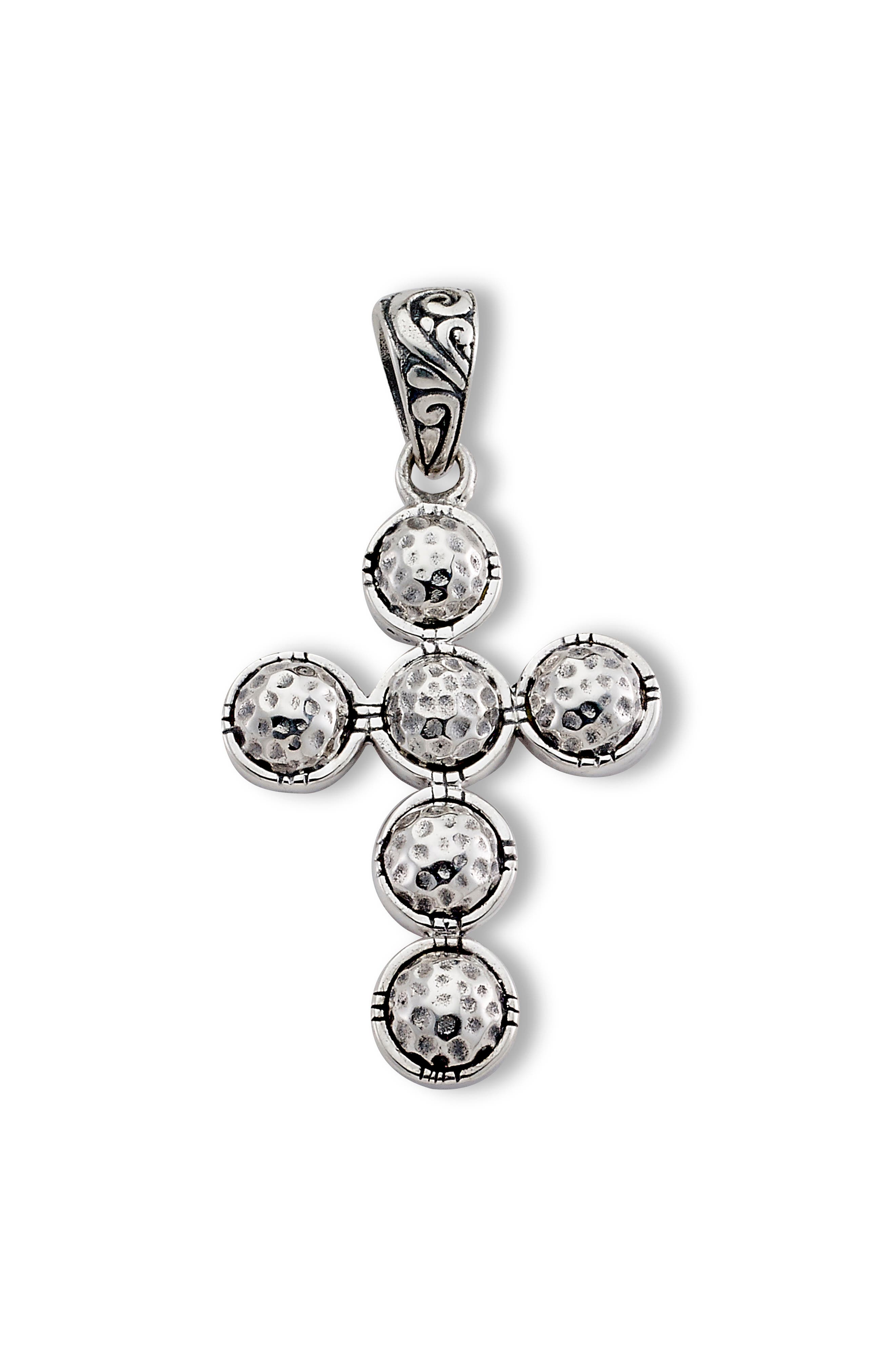 SAMUEL B. Sterling Silver Hammered Cross Pendant