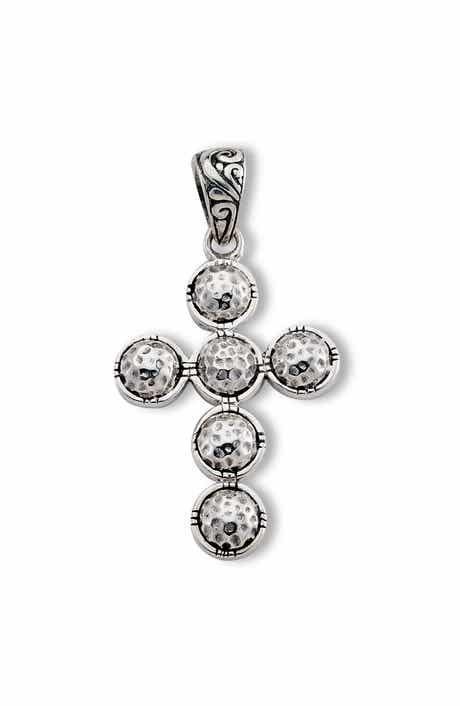 SAMUEL B. Sterling Silver Hammered Cross Pendant