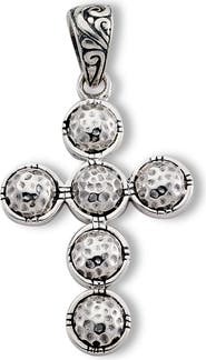 SAMUEL B. Sterling Silver Hammered Cross Pendant