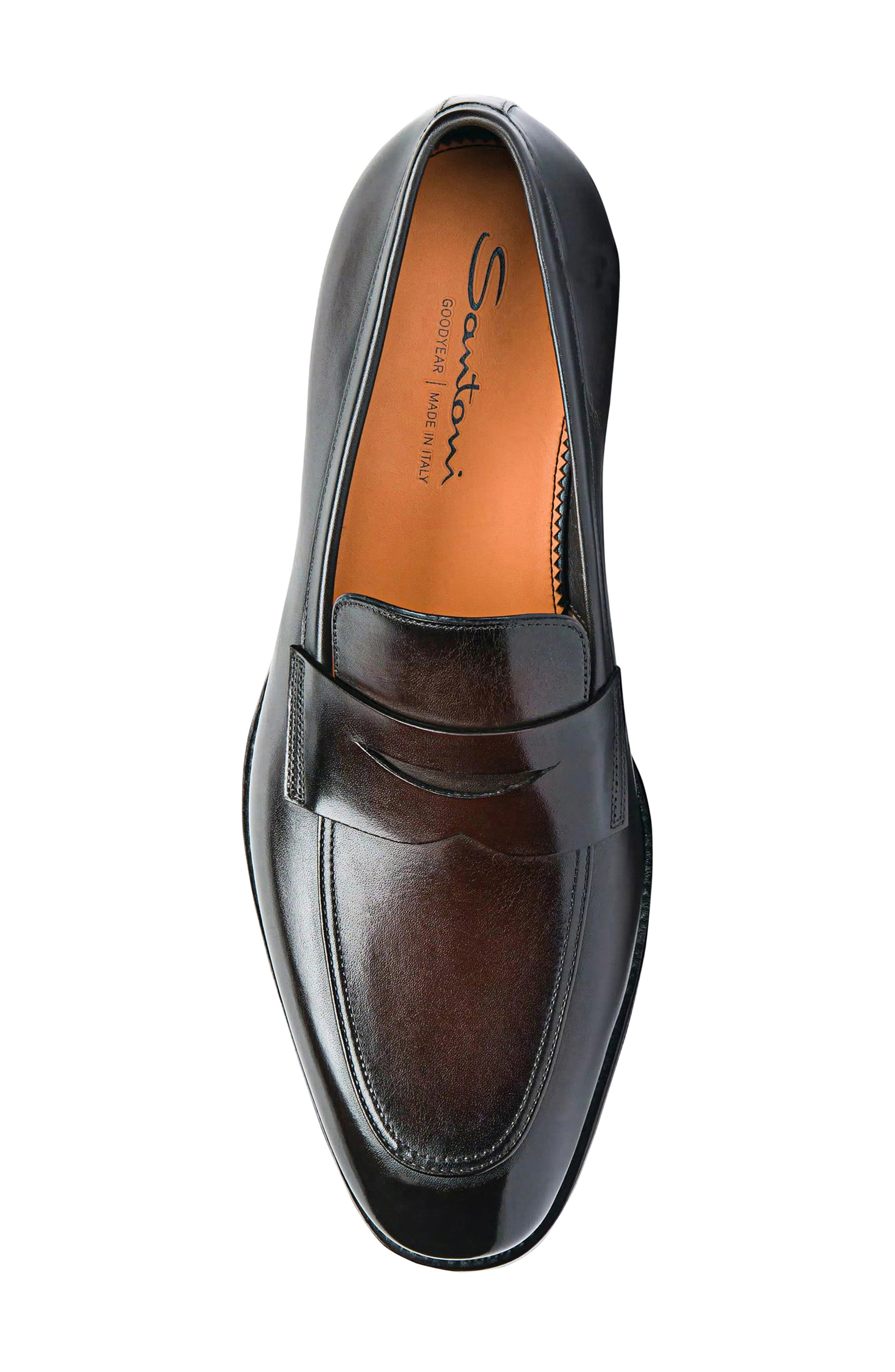Gregor Leather Penny Loafer, Alternate, color, DARK BROWN