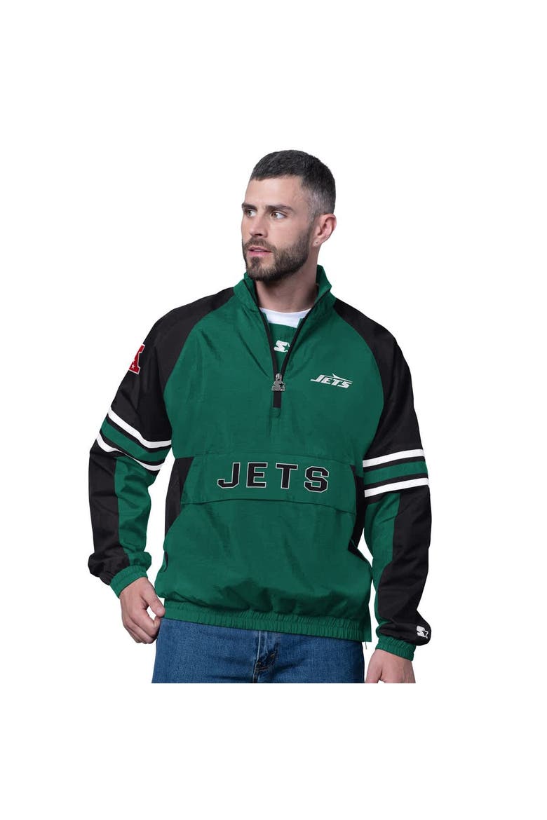 Men's Starter Green New York Jets Prospect Half-Zip Pullover, Main, color, Green