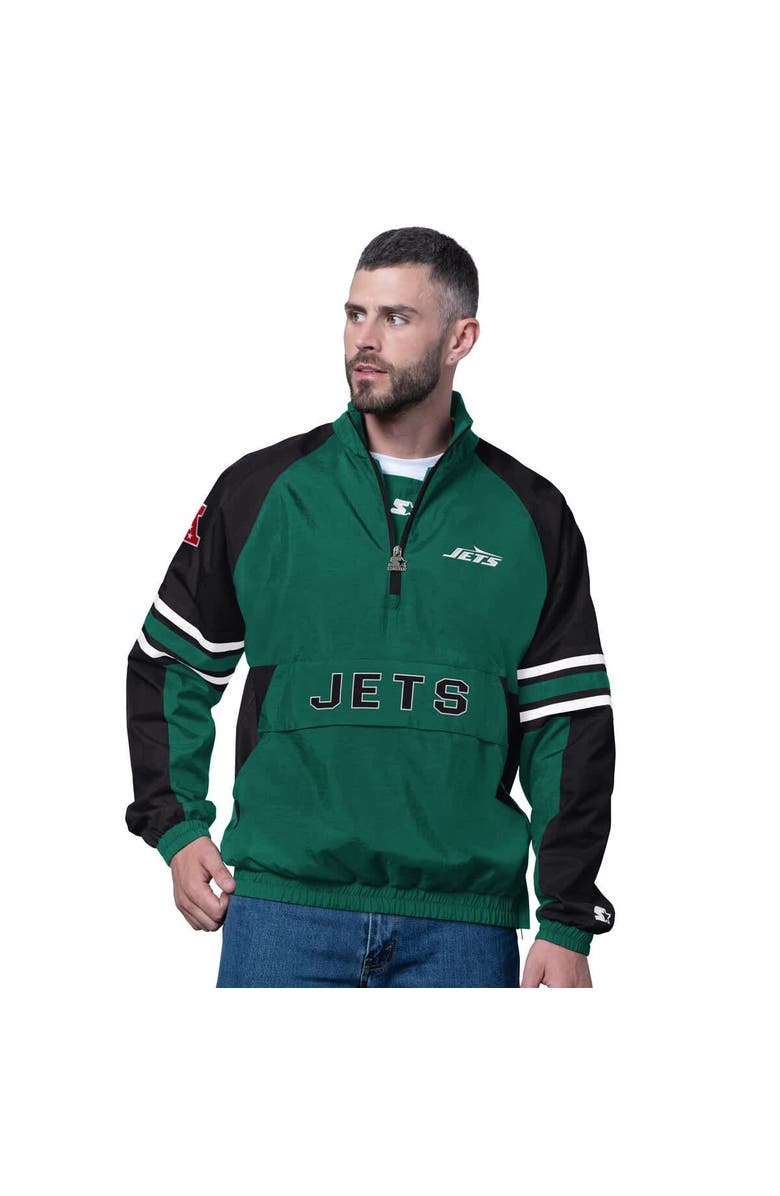 STARTER Men's Starter Green New York Jets Prospect Half-Zip Pullover, Main, color, Green
