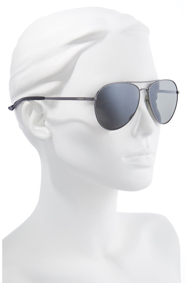 Layback 60mm Polarized Aviator Sunglasses, Alternate, color, DARK RUTH/ PLATINUM MIRROR