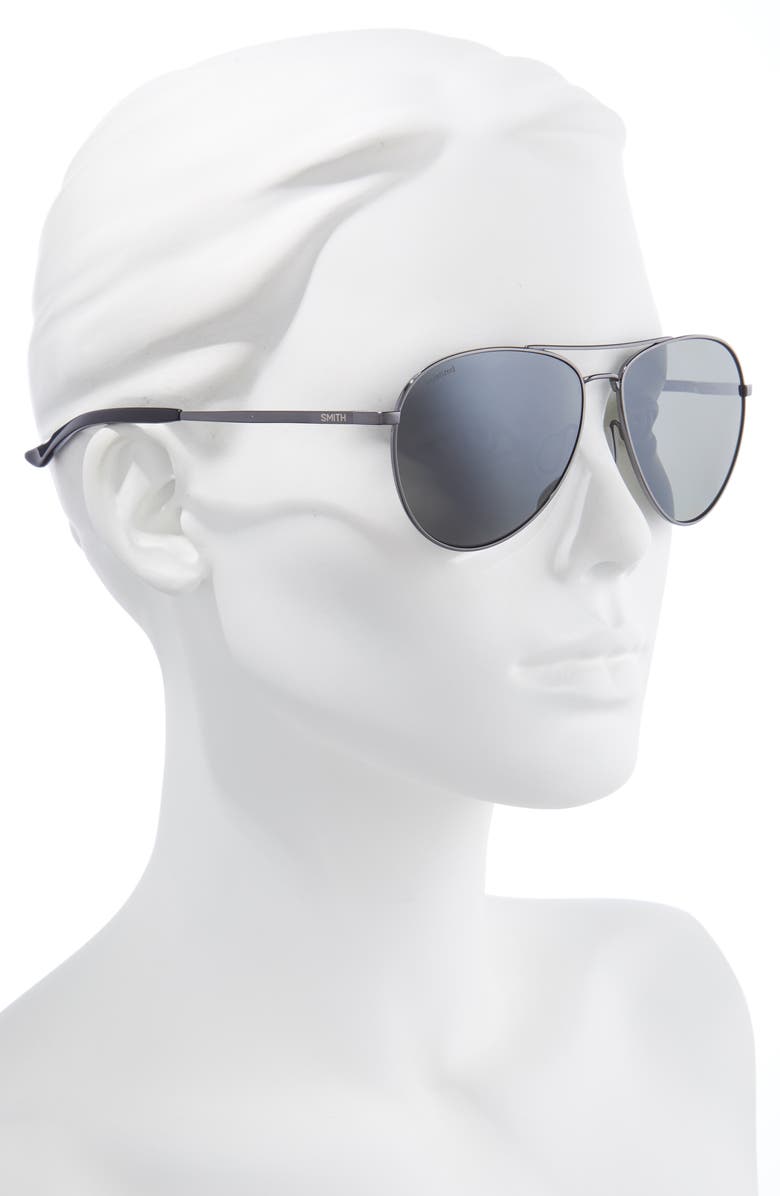 Smith Layback 60mm Polarized Aviator Sunglasses, Alternate, color,