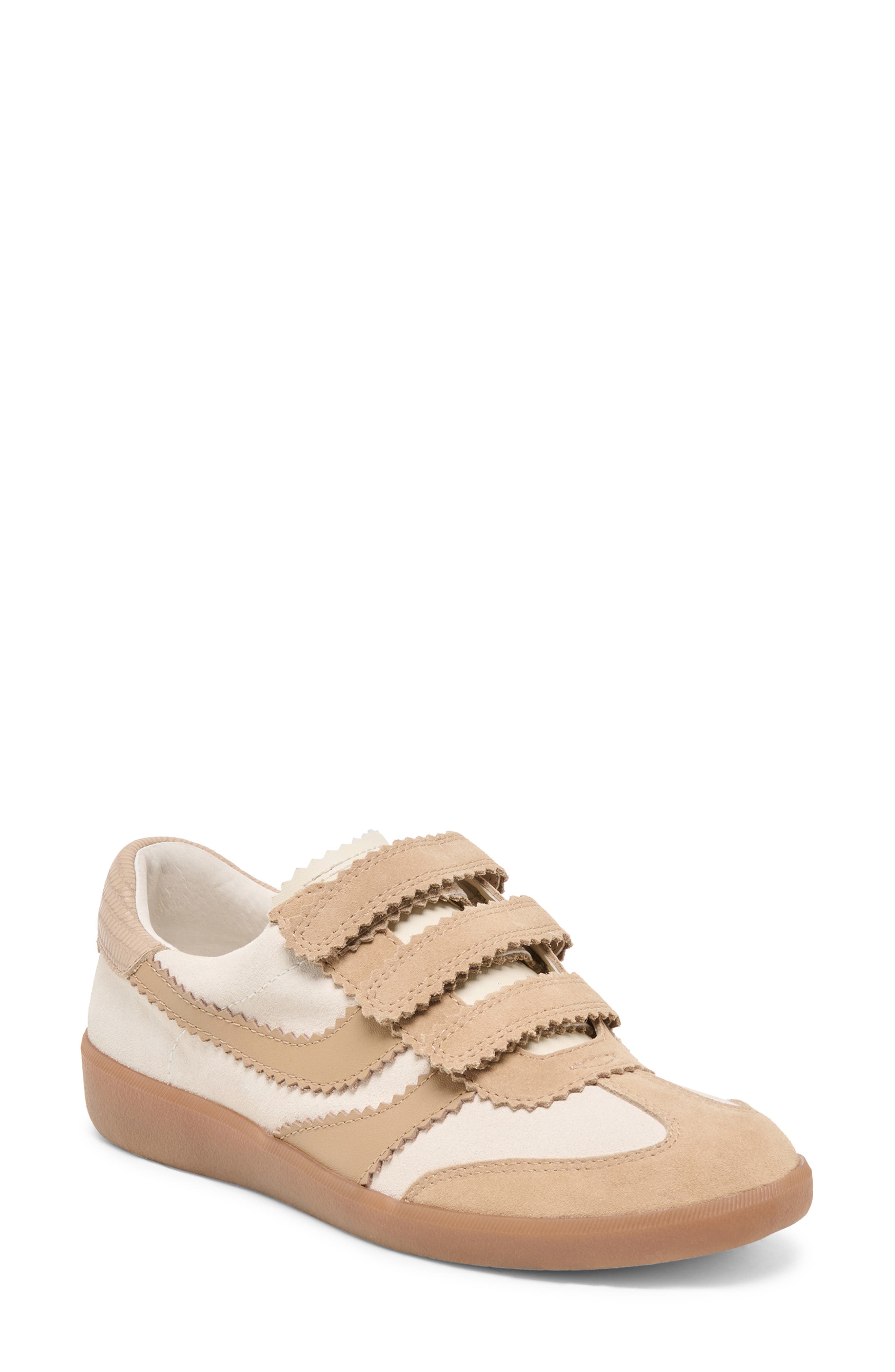 Merit Leather Velcro Sneaker, Main, color, CAMEL SUEDE