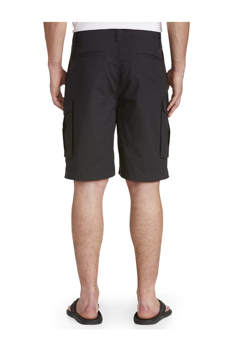 Big & Tall Stretch Ripstop Cotton Cargo Shorts, Alternate, color, BLACK