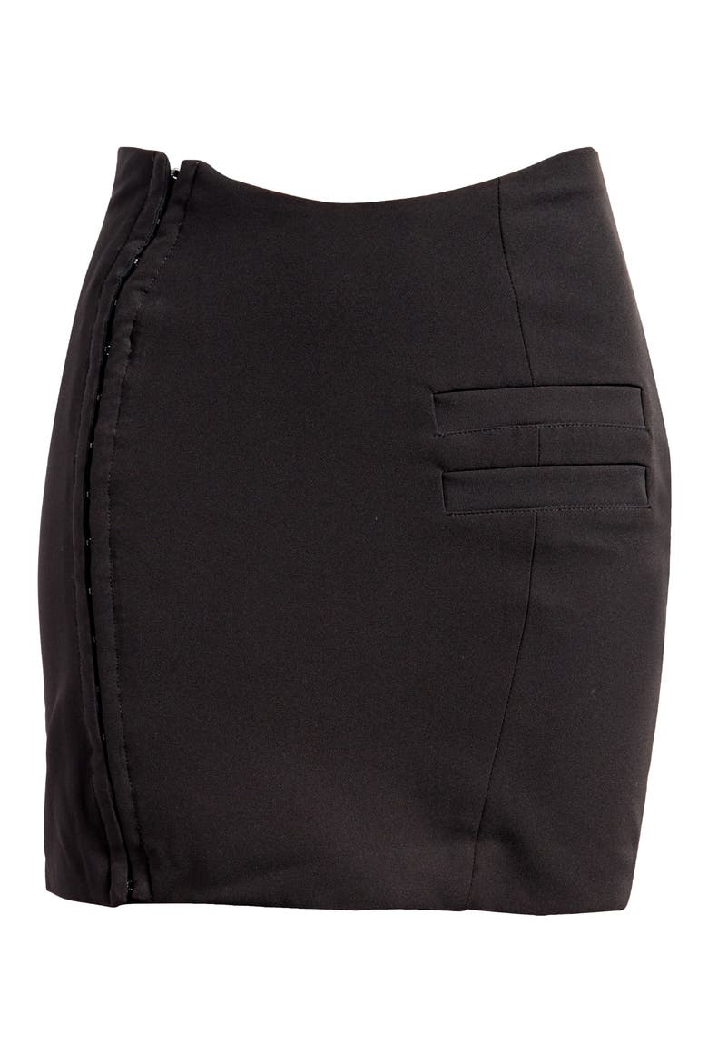 Stretch Miniskirt, Alternate, color, BLACK