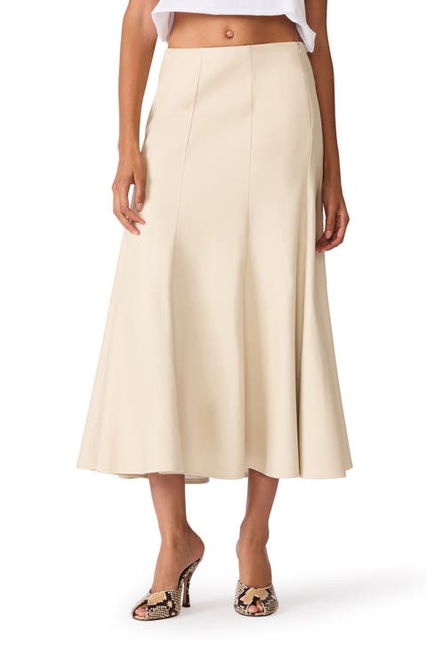 Luciara Faux Leather Midi Skirt
