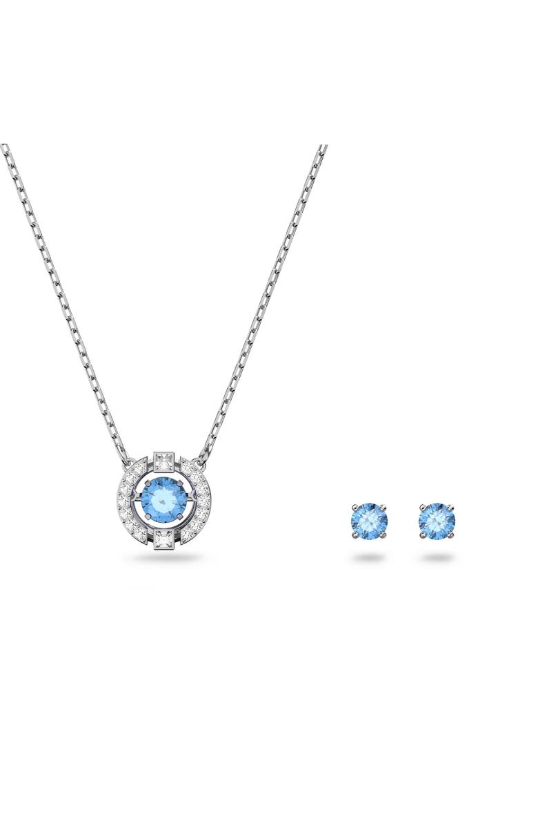Swarovski Una Stud Earrings & Necklace Set, Main, color, Blue