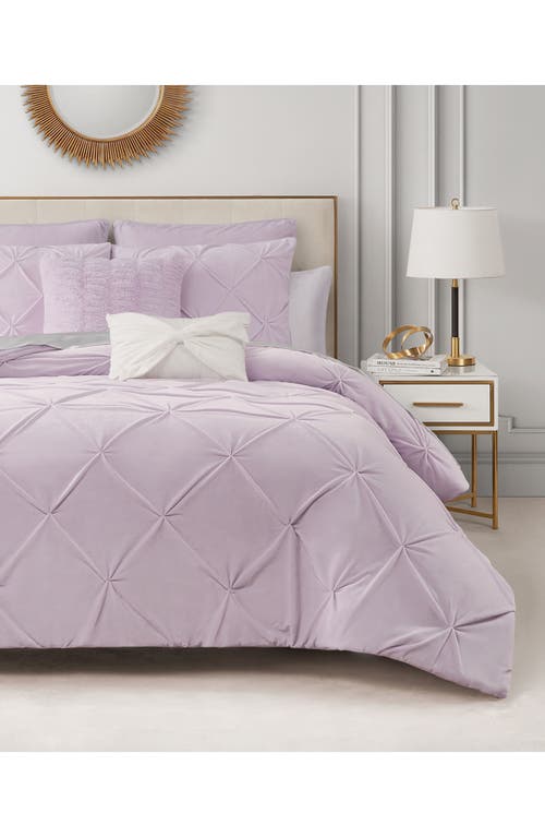 Juicy Couture Kiss 5-piece Pleat Plush Comforter Set In Lavender Purple