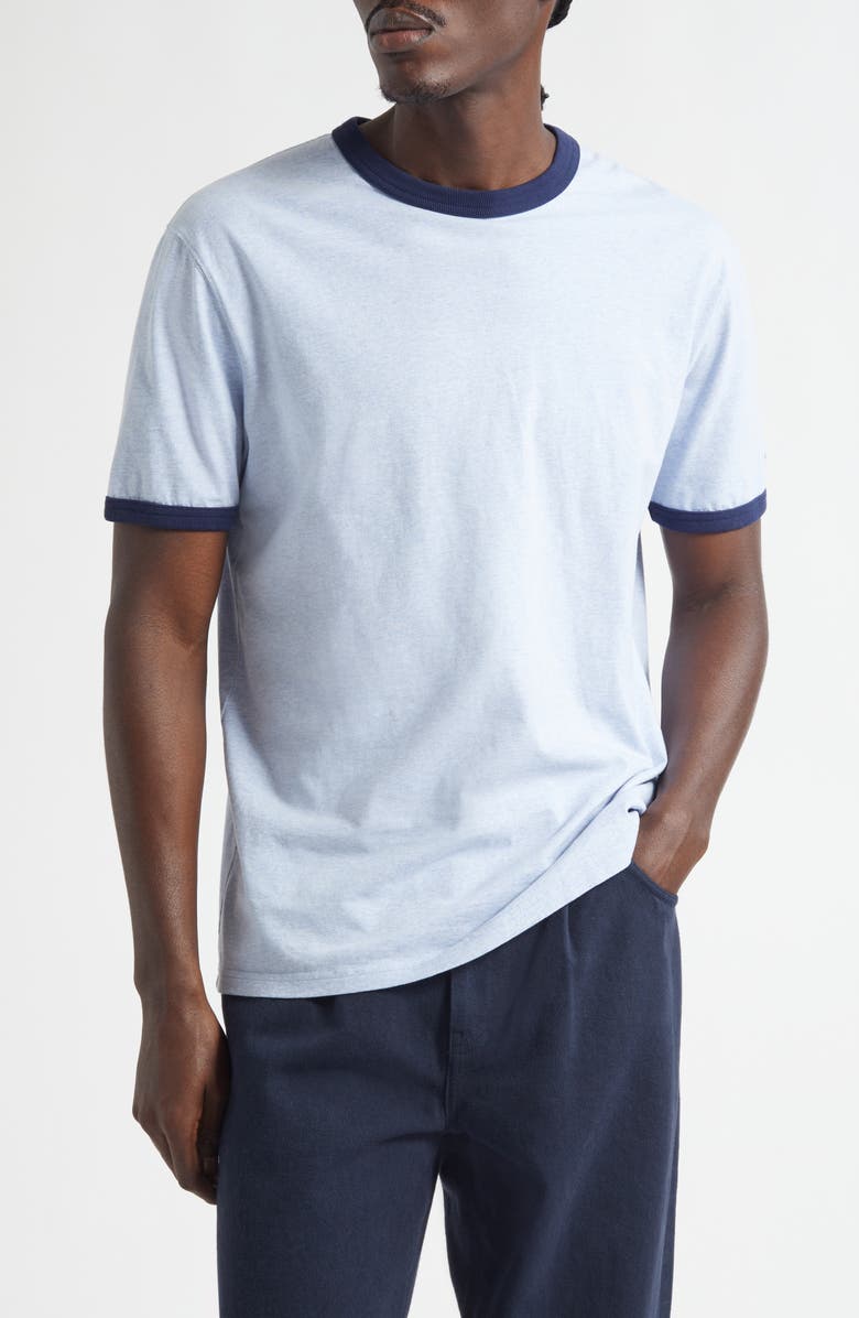 Noah Core Logo Heathered Ringer T-Shirt, Main, color, Blue
