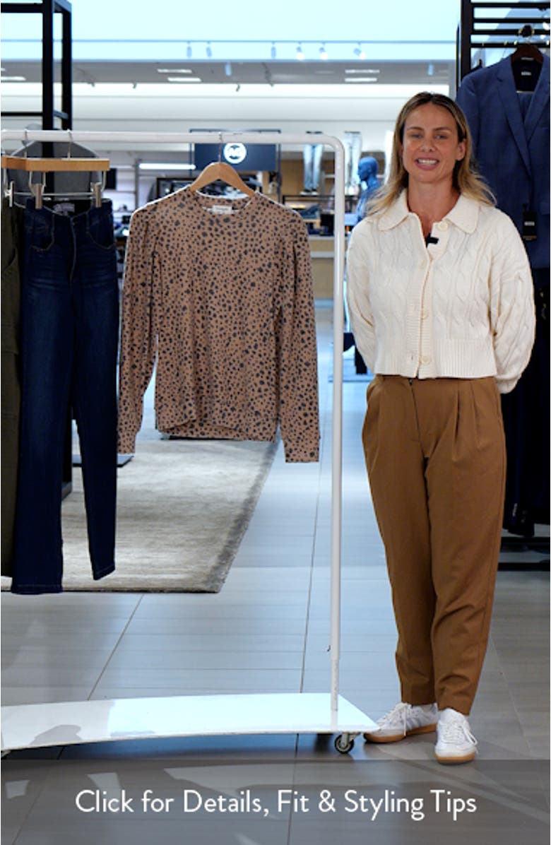 Pleated Long Sleeve Brushed Jersey Top, sales video thumbnail