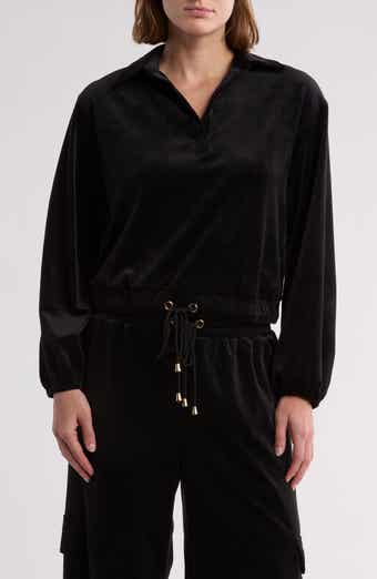 Gemma + Jane Long Sleeve Drawstring Waist Corduroy Top