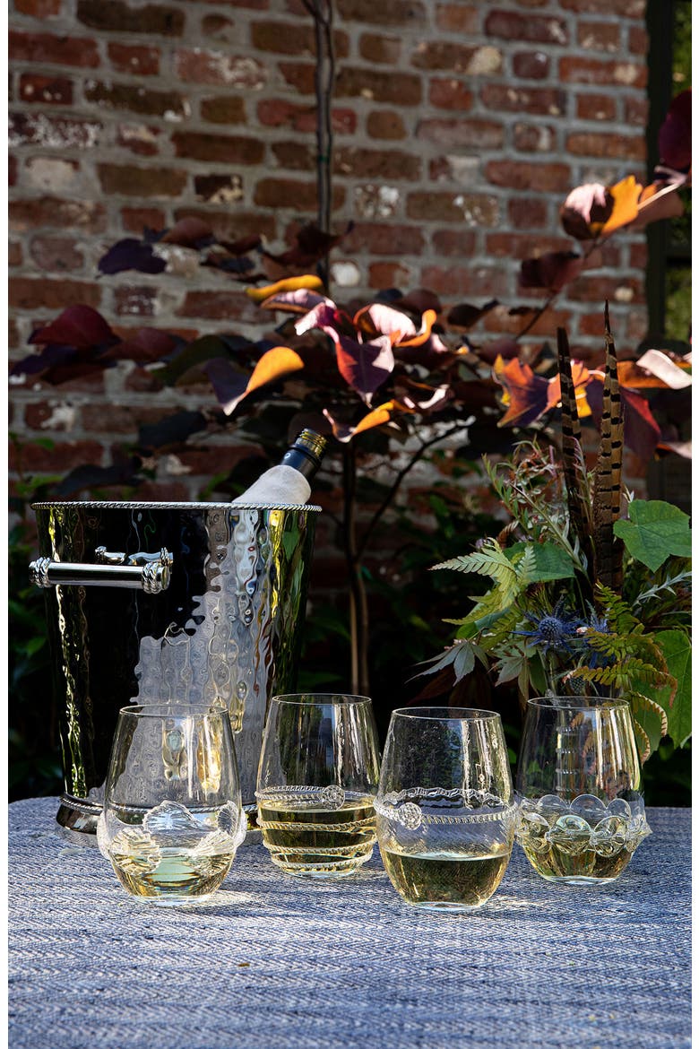 Heritage Set of 4 Assorted Stemless Wine Glasses, Alternate, color, CLEAR