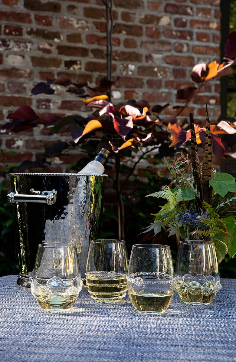 Juliska Heritage Set of 4 Assorted Stemless Wine Glasses, Alternate, color, Clear