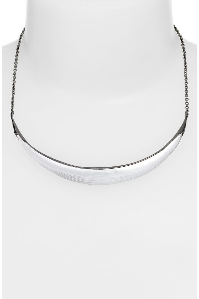 'Lucite®' Crescent Bib Necklace, Alternate, color, SILVER