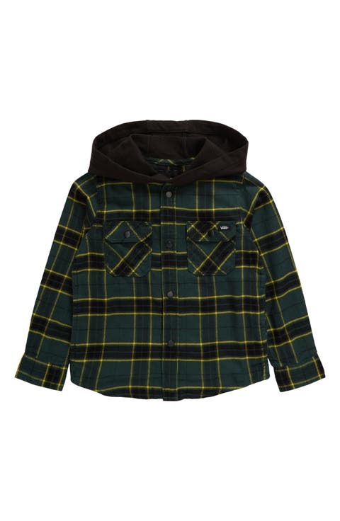 Kids' Parkway II Plaid Cotton Hooded Snap-Up Shirt Jacket (Toddler & Little Kid)