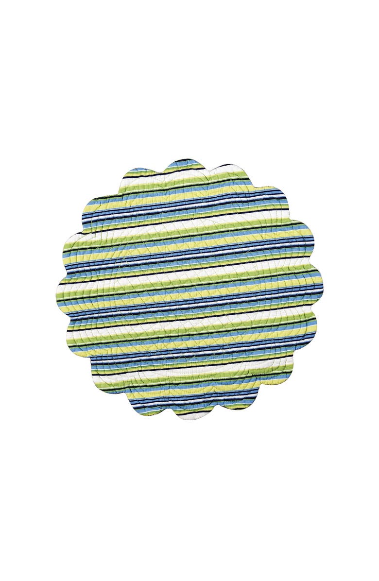 C&F Home Fenwick Isle Round Placemat Set of 6, Alternate, color, Green