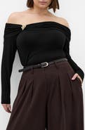 City Chic Ruched Off the Shoulder Top