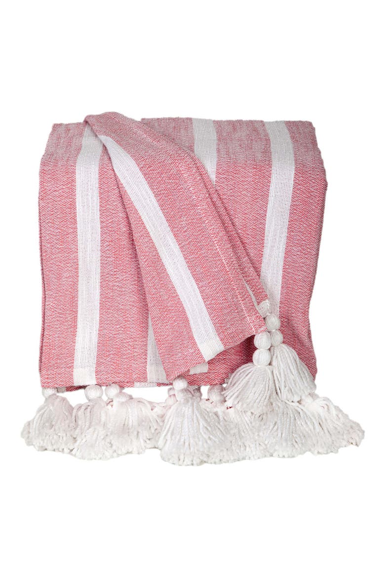 Nara Tassel Throw Blanket, Main, color, PINK