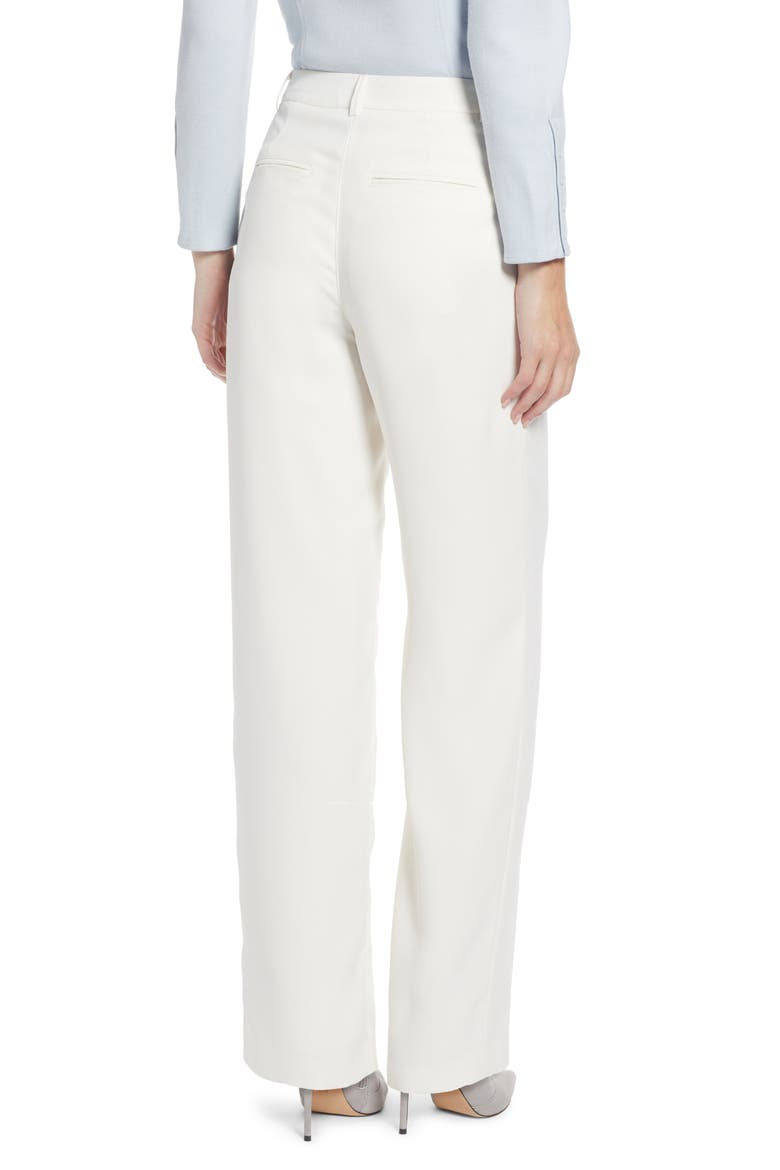 Pleated Wide Leg Trousers (Nordstrom Exclusive), Alternate, color, IVORY