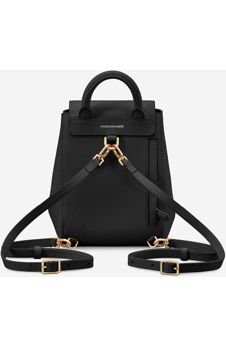 MAISON de SABRÉ Mini Soft Leather Backpack, Alternate, color, Black Caviar