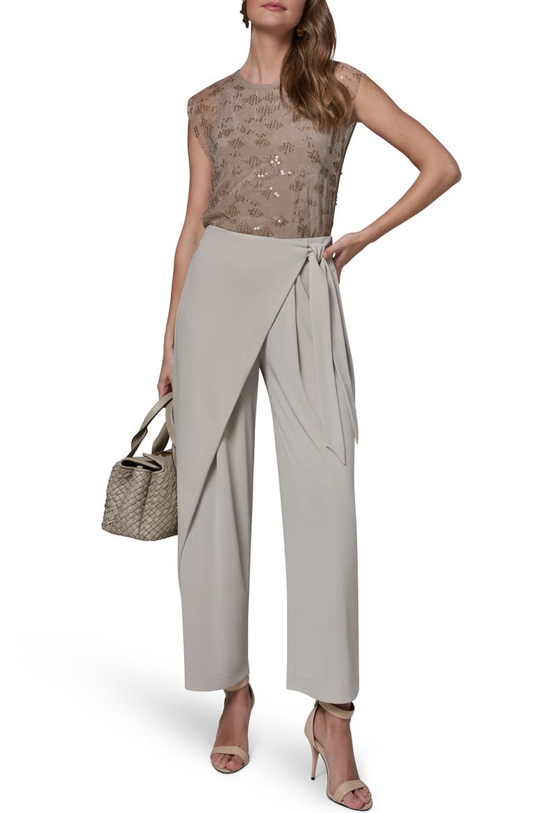 Wrap Front Wide Leg Pants, Alternate, color, TUSCAN GREY