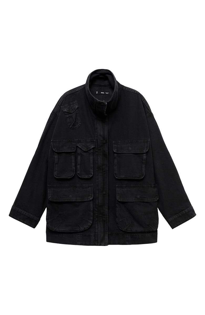 MANGO Ramona Denim Coat, Alternate, color, Black Denim