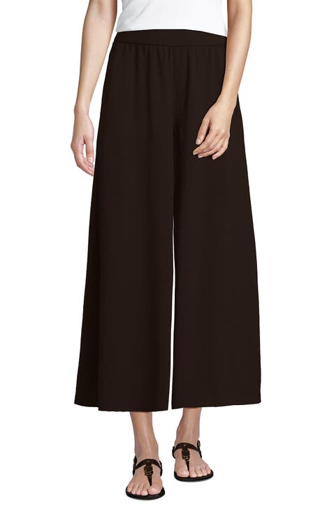 Creaseless High Rise Palazzo Crop Pants