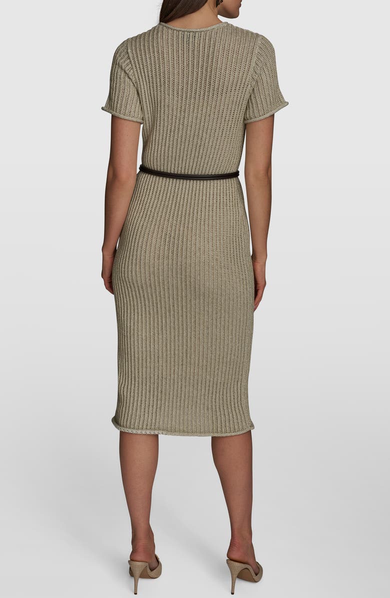 Donna Karan New York Open Knit Sheath Dress, Alternate, color, Crm/ Gold