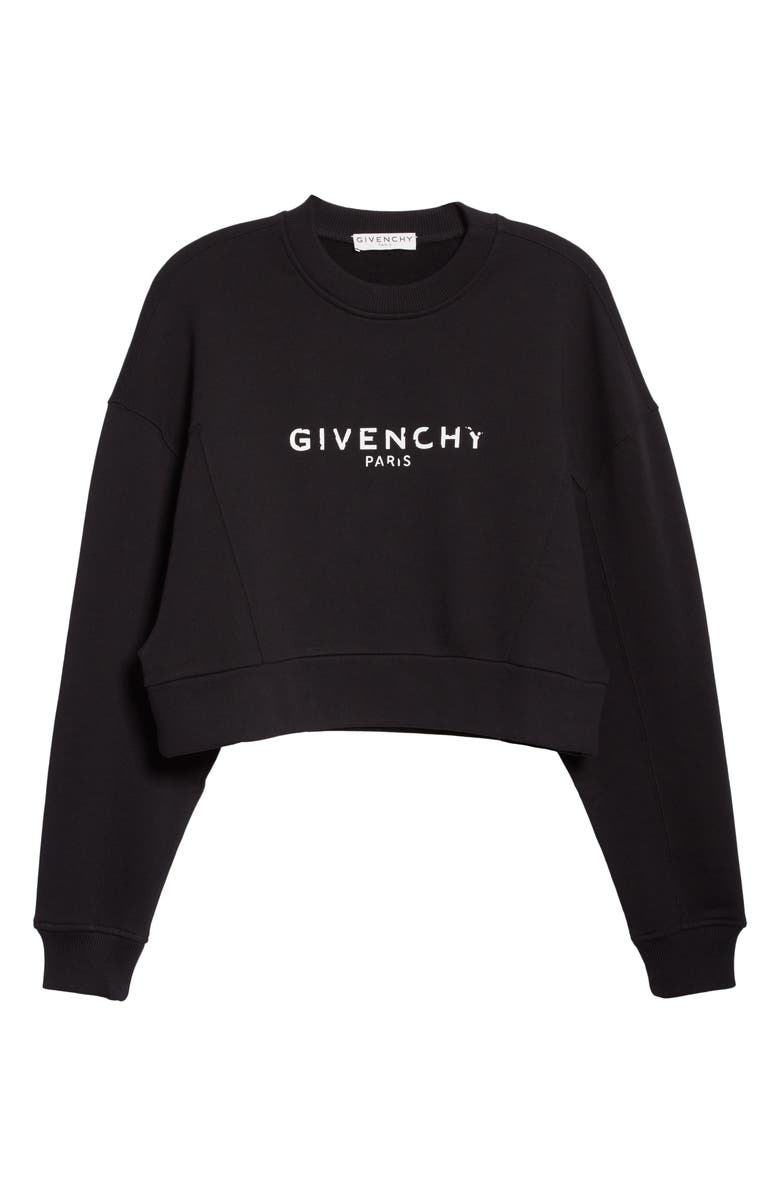 Givenchy Logo Graphic Crop Cotton Sweatshirt, Alternate, color, 
