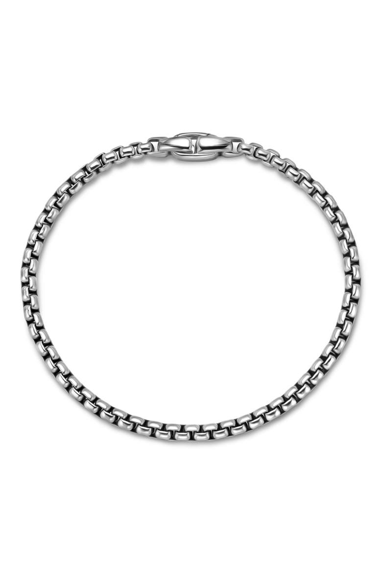 Men's Box Chain Bracelet in Sterling Silver, 4mm, Alternate, color, SILVER