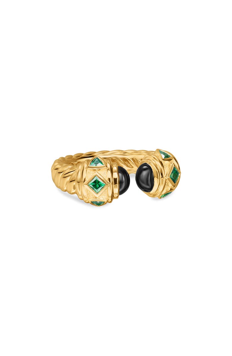 David Yurman Renaissance Color Ring in 18K Yellow Gold, Main, color, Black Onyx