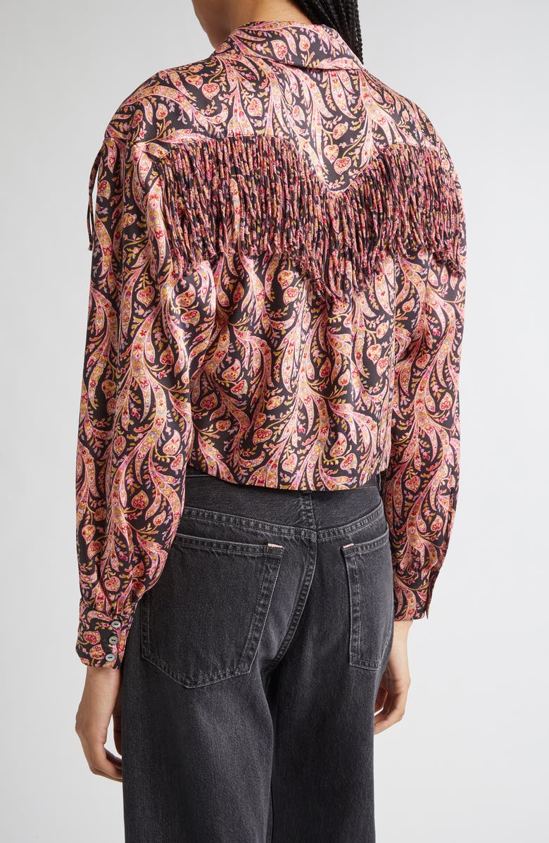 Cinq à Sept Marianna Paisley Print Woven Shirt, Alternate, color, Obsidian Multi