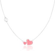 SPLENDID PEARLS Double Heart Pendant Necklace