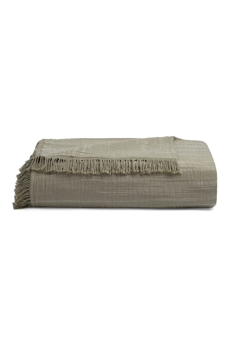 Sage Fringe Bedspread, Main, color, SAGE