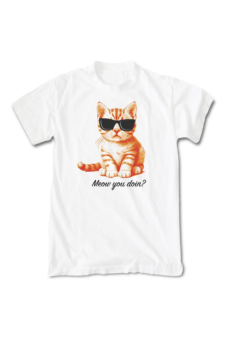 Meow You Doing Graphic T-Shirt, Main, color, WHITE