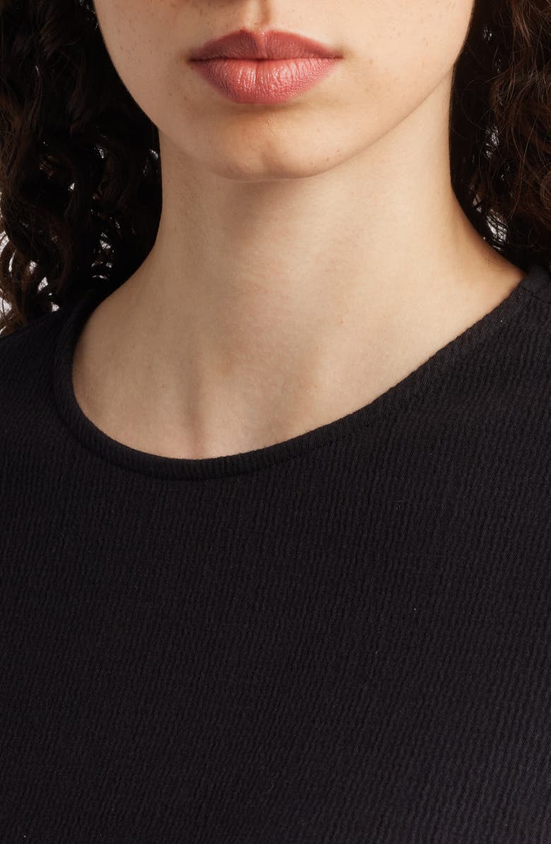 Eileen Fisher Crewneck Jersey Top, Alternate, color, Black