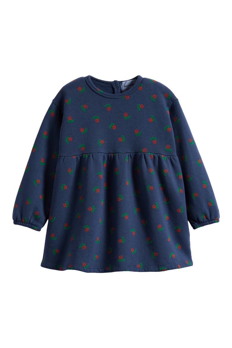 Floral Print Cotton Dress, Main, color, NAVY BLUE
