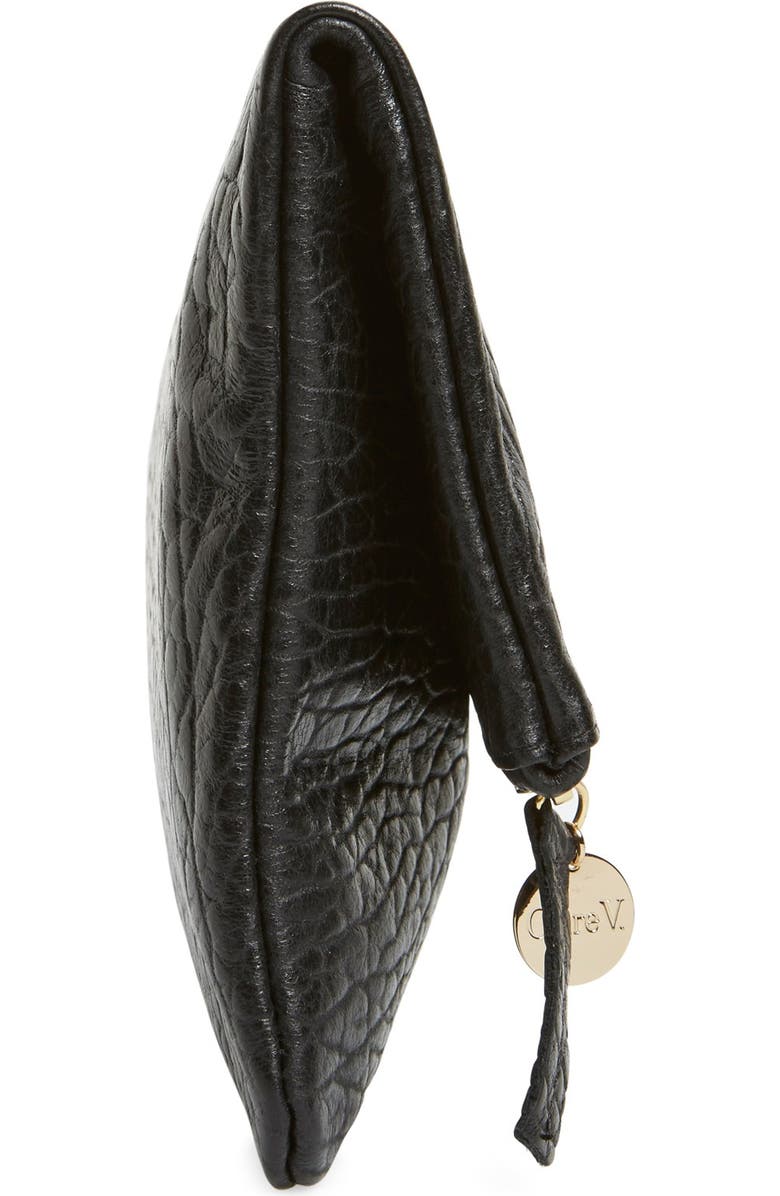 Clare V. Leather Foldover Clutch, Alternate, color,