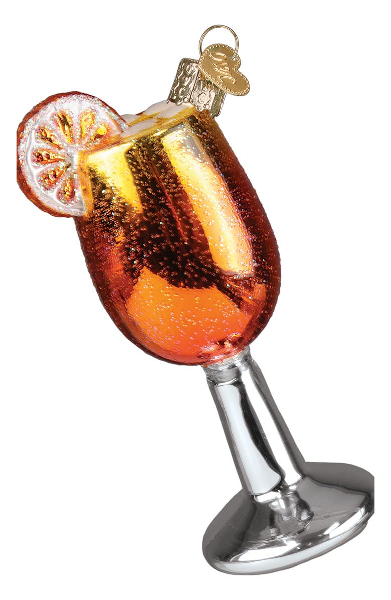 Old World Christmas Aperol Spritz Glass Ornament, Main, color, Gold/Orange