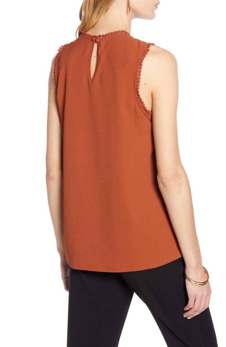 Halogen<sup>®</sup> Lace & Crepe Top, Alternate, color,