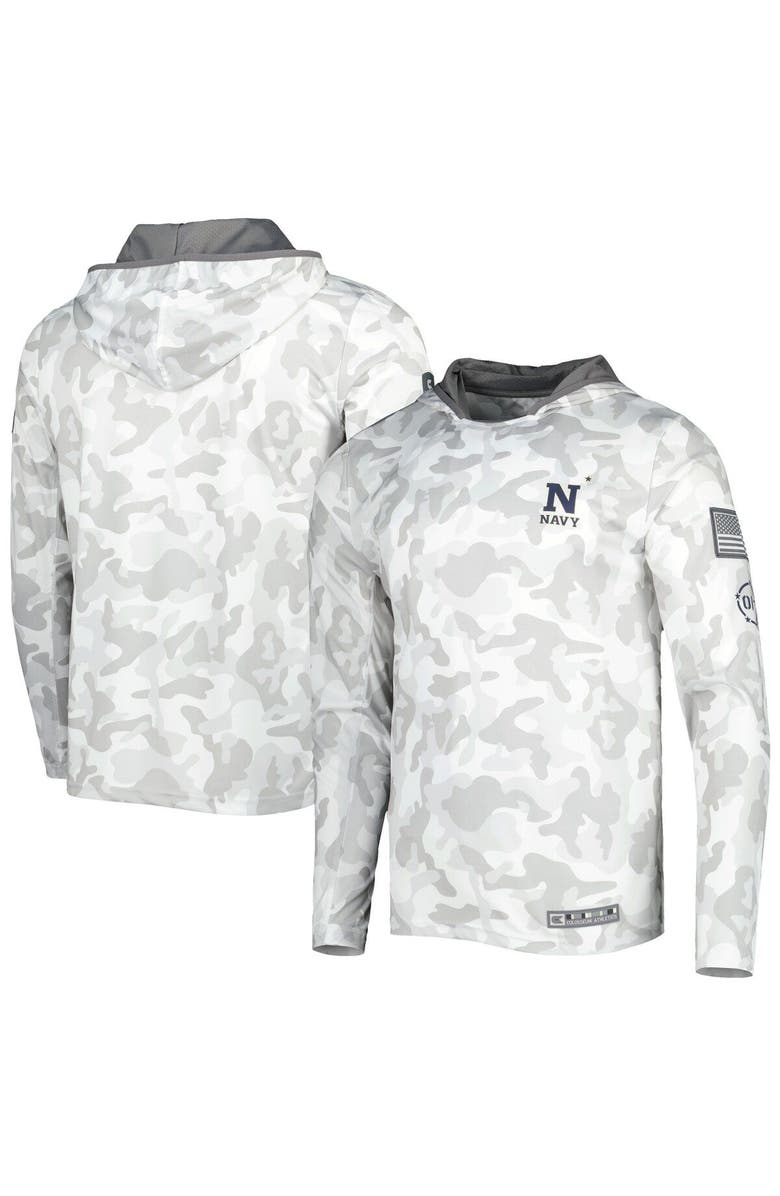COLOSSEUM Men's Colosseum Arctic Camo Navy Midshipmen OHT Military Appreciation Long Sleeve Hoodie Top, Main, color, Arctic Camo
