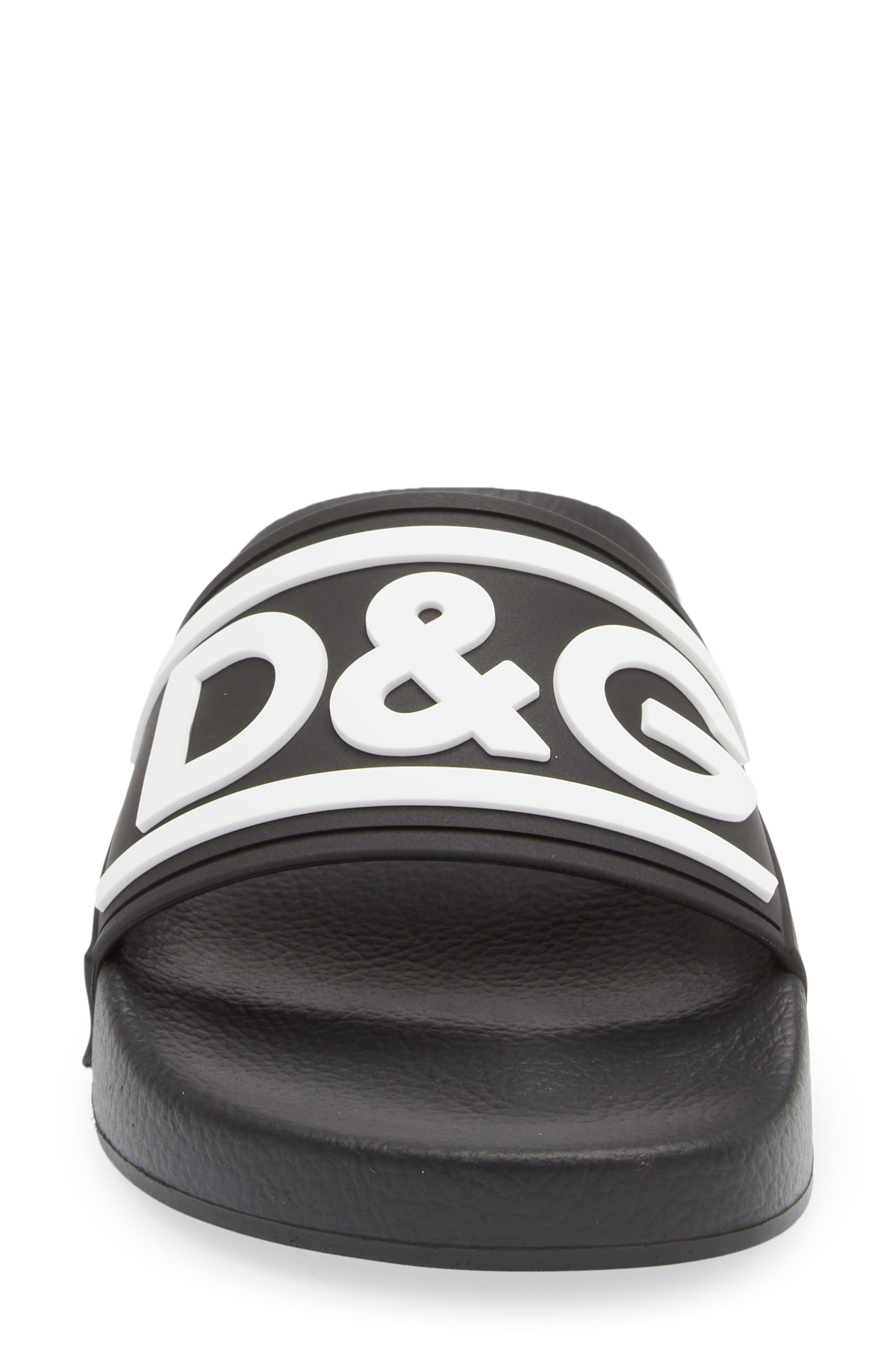 Dolce&Gabbana Logo Slide Sandal, Alternate, color, 