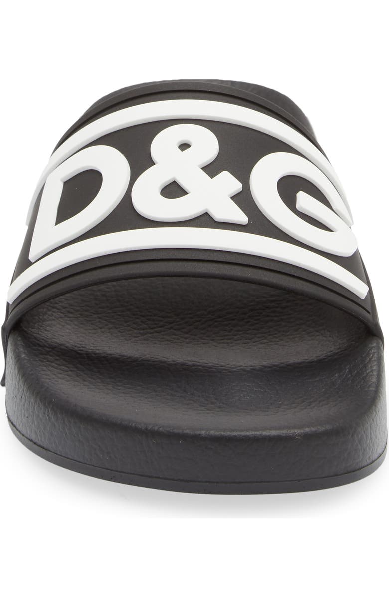 Dolce&Gabbana Logo Slide Sandal, Alternate, color,